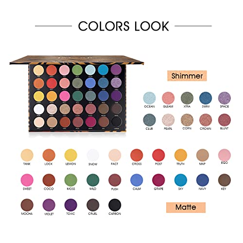 Image of Cosluxe Imagic Professional Cosmetic Eyeshadow Palette 42g, Zebra Pattern 35 Colors Eyeshadow Palette, Multicolor Matte & Shimmery Finish