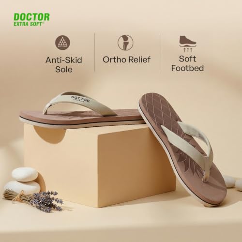 Image of DOCTOR EXTRA SOFT Women's Soft Slippers & Flip Flops, Orthopedic Cushioned Footbed, Lightweight Shock Absorbing Anti-Skid Comfortable Ladies Footwear for Walking, Home, Bathroom & Everyday Wear D-05