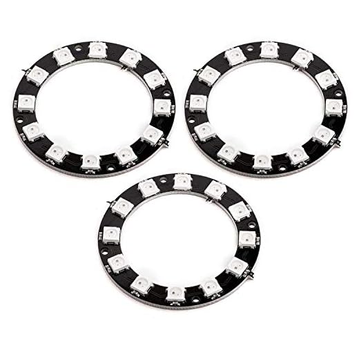 AZDelivery 3 x 5V RGB LED Ring kompatibel mit WS2812B 12-Bit 50mm kompatibel mit Arduino inklusive E-Book!