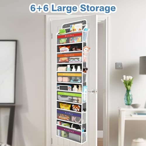 YooxArmor Organizer do zawieszenia na drzwiach z 8 przegródkami, z kieszeniami bocznymi, oszczędzająca miejsce torba wisząca do łazienki, sypialni, beżowy