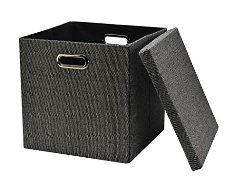 Collapsible Storage Bins Cubes 13"x13"13", Foldable Heavy-Duty Burlap Fabric Storage Box Basket Containers