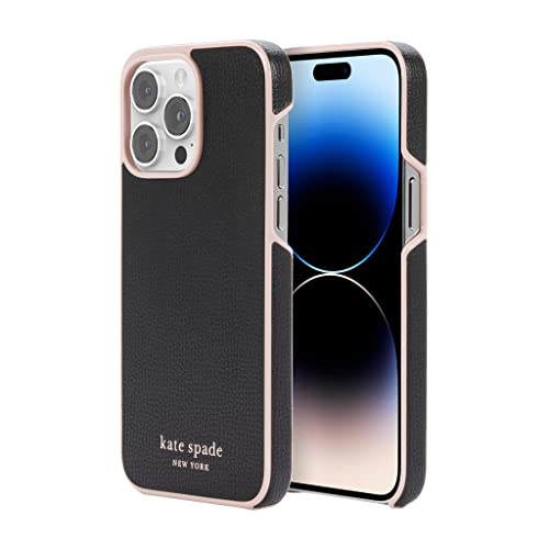 kate spade new york PCgXy[h j[[N iPhone14ProMax P[X Ki Wrap Case (Black/Pale Vellum Bumper/Pale Vellum Logo) (Black/Pale Vell