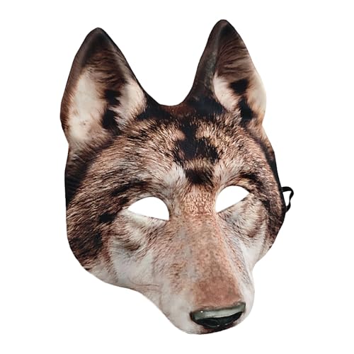 Genérico Máscara de lobo de Halloween,Máscara de lobo para adultos | Accesorios para disfraz de de máscara de de Halloween | de cara realista para adultos, máscara de de animales at