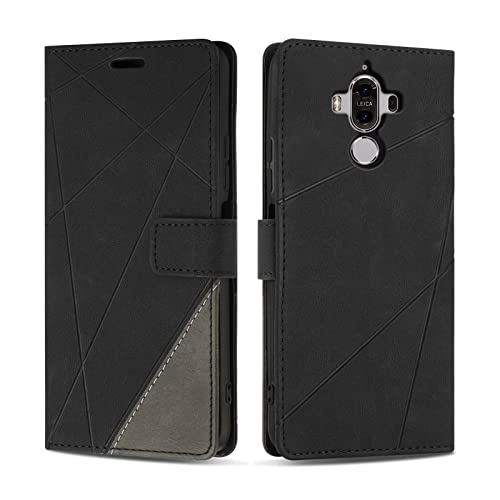 SONWO Coque pour Huawei Mate 9, Protection Housse Etui en Cuir PU Portefeuille Livre pour Huawei Mate 9, Emplacements Cartes, Fonction Support, Noir