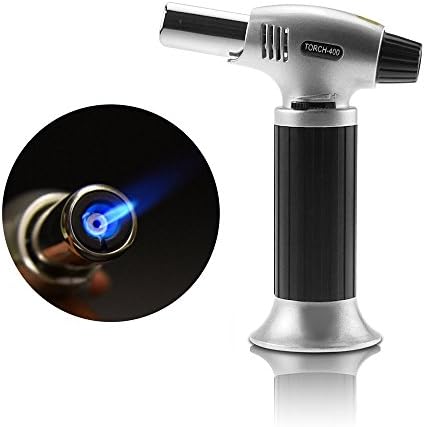 Culinary Butane Torch, COSOON Kitchen Butane Culinary Torch Chef Cooking Torch Refillable Adjustable Flame Lighter with Safety Lock for DIY, Creme, Brulee, BBQ and Baking, (Butane not included) H019