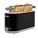 Produktbild Posten Anker Toaster 4 Scheiben aus Edelstahl, 7 Bräunungsstufen und Krümelfach, Doppeltoaster mit Brötchenaufsatz, 1400 Watt, schwarz