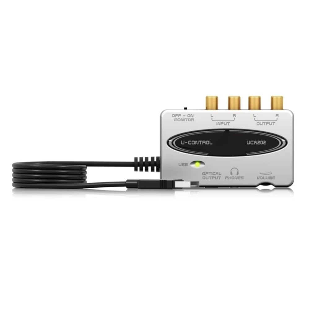 Interfaz de Audio USB U-Control UCA222 de Latencia Ultrabaja, 2 Entradas y 2 Salidas, con Salida Digital para Grabación en PC
