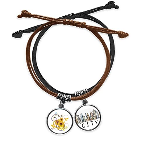 Bracelet Tournesol Corde Main Cuir Sidi Bijou Fleur Homme Femme