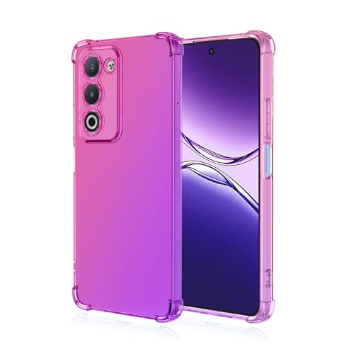 WBWONE TPU Sfumato Cover per OPPO A5 4G / 5G Case, Custodia in Morbida Silicone TPU Anti-Graffio Antiurto Protettiva Shell Bumper (Rosa Viola)