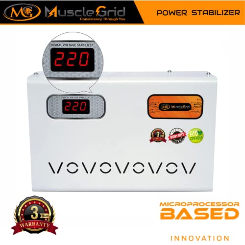 Image of MuscleGrid 4KVA (150V-280V) Heavy Duty Electricity Bill Reducer Mainline Voltage Stabilizer and Guard for 1.5ton Split and Window AC
