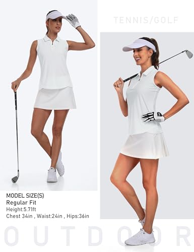 Image of AIRIKE Golf Polo Shirts for Women Sleeveless Summer Sports Athletic Fashionable Workwear-Quick Dry Womens Tank Tops
