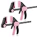 Produktbild WORKPRO Rosa Einhandzwingen Set 2 Stück Schraubzwingen Spanner, Spannweite 150 mm Dehnbereich 135mm - 285mm Spannkraft 68kg, Stahl und Nylon für präzises Fixieren