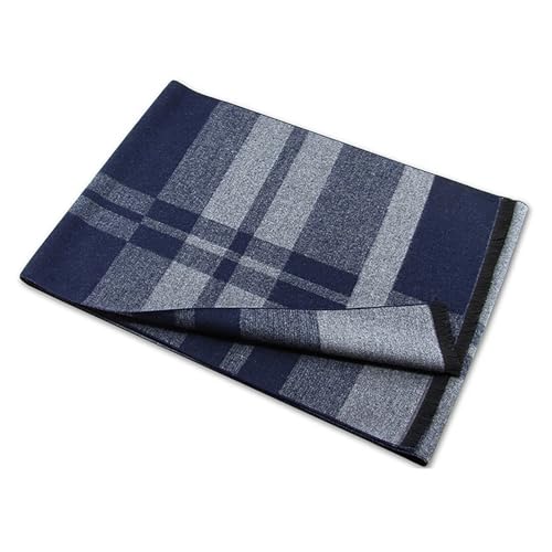 Generisch Bunte Tücher Men's Winter Warm Thick Classic Modern Imitation Scarf 180 X 30 Cm Geschirr Tücher (Blue, One Size)