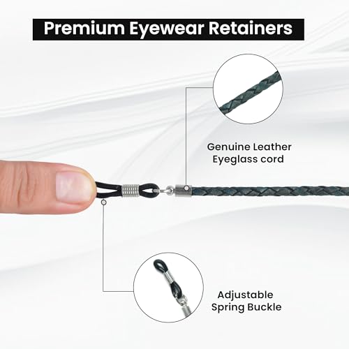 Image of GENIQUE Genuine Leather Glasses Strap, Eyeglass Chain,Eye Glasses holders around Neck, Sunglass Strap for Men