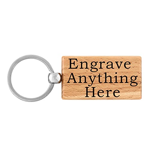 Wood Custom Engraved Keychain With Engraving Make A Customizable, Engravable, Brown Wood Personal Key Chain Ring. Gift For Women, Men, Boyfriend, Dog, Couples, Husband, Son And More #TOP19