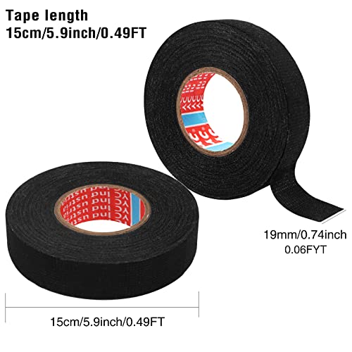 Feuerlos 4 Stück KFZ Gewebeband, 19mm x 15m Klebeband Kabelbaum, Gewebeband Panzerklebeband Kabelbäume Elektriker Band, Auto Kabelbaum Filzband für Kabelbäume Elektrisches Klebeband