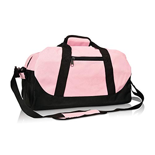 Image of DALIX 18 inch Two Tone Duffle Bag Medium Black Red Blue Gold Pink Purple Gray
