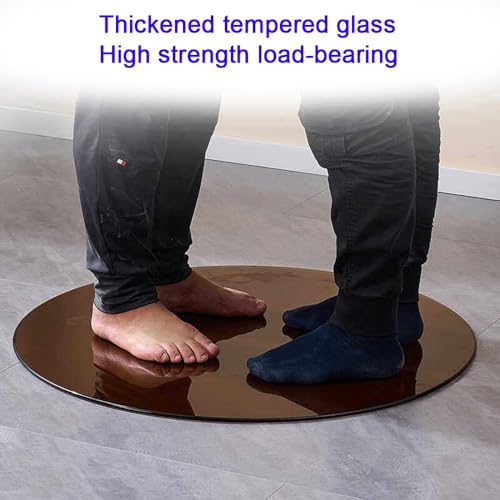 Plateau en verre pour table ronde marron 100cm protégeant des rayures