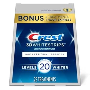 Crest 3D Whitestrips Professional Effects, Whitestrip 3D White, Teeth Whitening Strip Kit, 44 Strips (22 Count Pack), Crest Teeth Whitening Strips, Teeth Whitening Kit