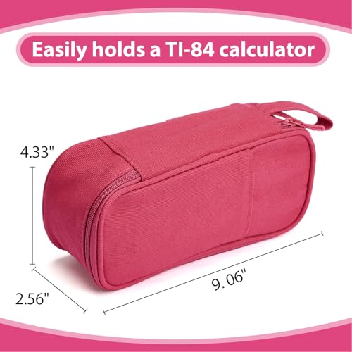 Image of SPACEMATE Large Pencil Case Pouch, Zipper Pencil Box for Kids, Girls & Boys | 1800mL Big Capacity, Heavy-Duty Canvas, School Supplies Bag, Pen Organizer, Cute Preppy Aesthetic, Dark Pink