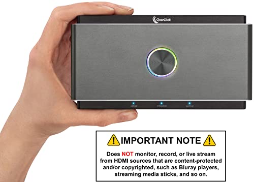 Clearclick Hd Capture & Stream - Usb Hd Capture Card For Hdmi Capture And Live Streaming Simultaneously - 4K Input, 1080P Capture - To Usb Drive Or Computer #TOP1