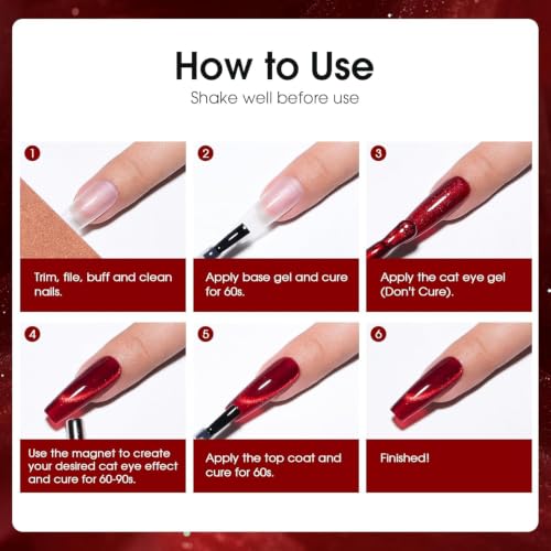 Image of Cat Eye Gel Polish with Dual Magnet 15ML Holographic Glitter Magnetic Soak-Off UV /LED Gel Polish for Salon & DIY Nail Art (BURNISHED AMBER)