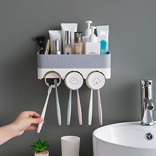 Toothbrush Rack Bathroom Brushing Cup Mouthwash Cup Punch Free Multifunctional Suction Wall Mounted Dental Cylinder Dental Kit