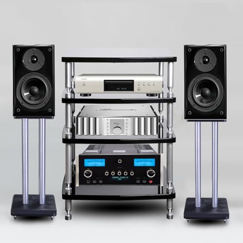 Étagère d'angle pour matériel audio Hi-Fi moderne, rangement ouvert, 59 x 49 x 13 cm