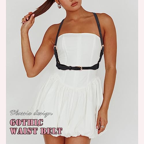 BODIY Gothic High Waist Belt for Women Black Fashion Harness Punk Rock Belts Cosplay Costume Belt Rave Accessory for Halloween Mardi Gras3