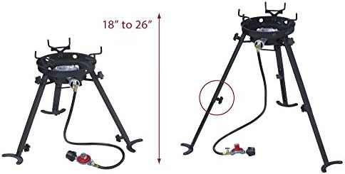 Eastman Outdoors 90411 Portable Kahuna Burner with XL Pot and Wok Brackets with Adjustable and Removable Legs