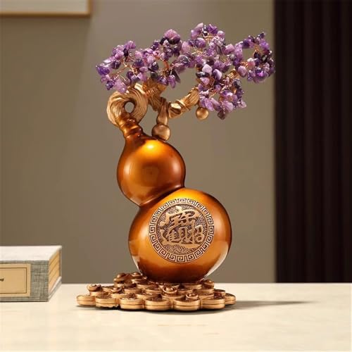 Arbre porte-bonheur en cristal beige pour décoration table salon