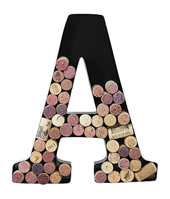 Made Easy Kit Metal Letter Wine Cork Keepsake Saver & Holder Monogram w/Free Wall Mount Kit A-Z (Letter L)