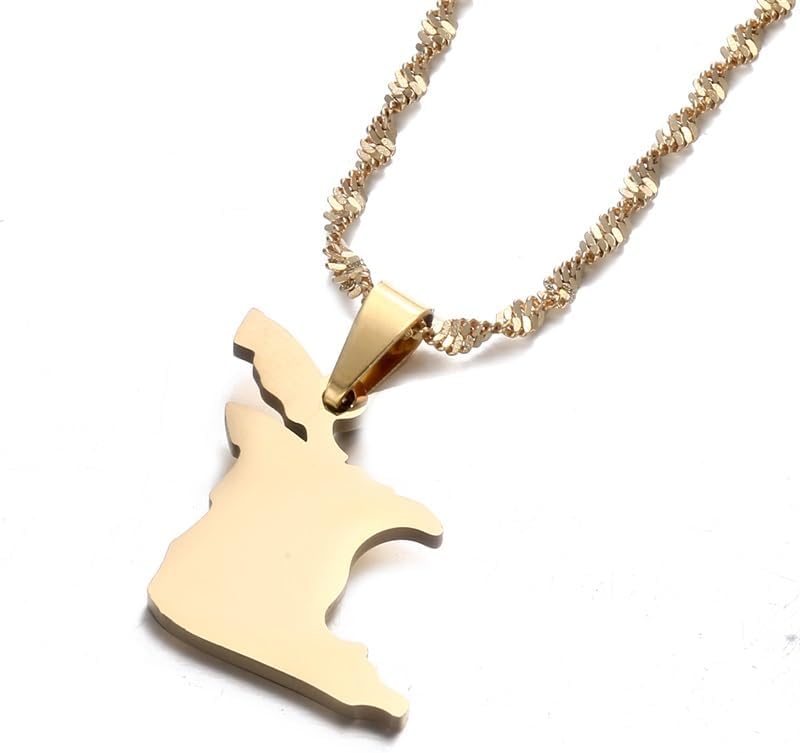 Huangshanshan Trinidad y Tobago Mapa Colgante y Collar Oro Plata Trinidad Tobago Joyas