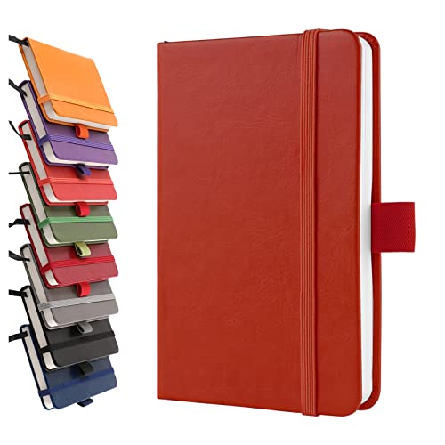 A6 Notebooks, Pocket Notebook Small Notebook Note Pads Hardback Notebook A6 Small Notepad Journal 200 Pages(100 Sheets)-Red