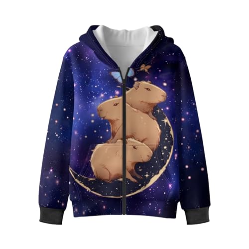 WELLFLYHOM Full Zipper Girls Graphic Hoodies 6-16 Fleece Lined Long Sleeve Sweatshirts Athletic Zip Up Kids Sweater Top4