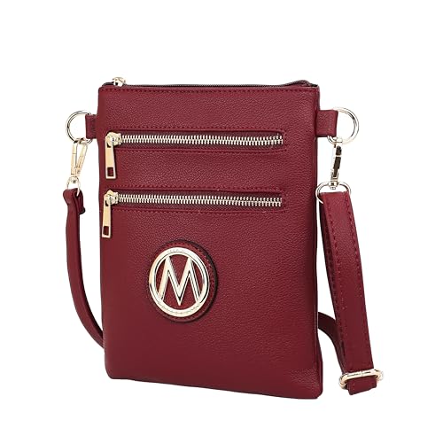 MKF Collection Bolsa tiracolo feminina, bolsa de ombro moderna, bolsas cruzadas para mulheres, bolsa tiracolo da Mia K, Vinho Medina, Small
