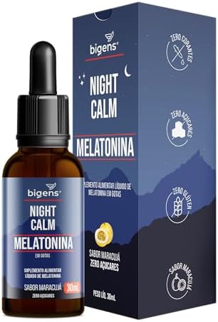 Night Calm Melatonina em gotas, 30 mL, Biogens (Maracujá)