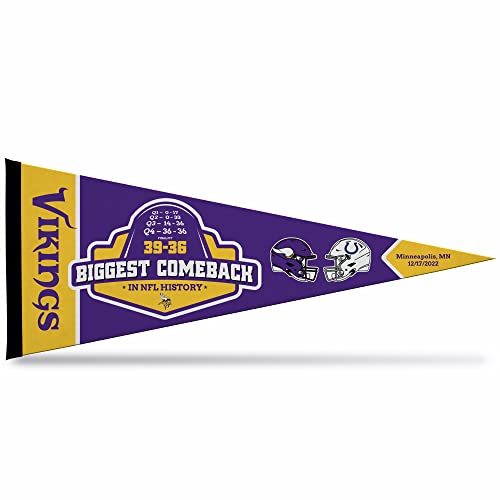Rico Industries NFL Football Minnesota Vikings Biggest Comeback Ever 12' x 30' Felt Wall Décor...