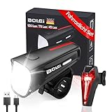 ☄ SICHERHEITSZERTIFIZIERUNG & BLENDFREIES DESIGN： BOELi fahrradlicht led set ist von StVZO, CE und ROHS zertifiziert. Entworfen mit blendfreier Optik, um Ihnen nachts eine klare Sicht für die Sicherheit zu bieten, perfekt für Radfahren, Wandern, Camping und andere Outdoor-Aktivitäten.
