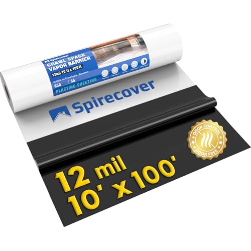 Spirecover Crawl Space Vapor Barrier 12 Mil 10x100 Black/White Panda Film