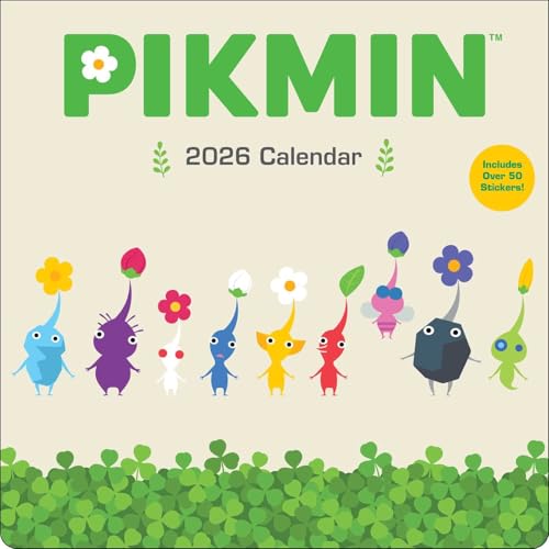 Pikmin 2026 Wall Calendar with Over 50 Bonus Stickers