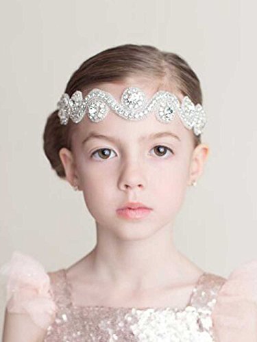 Unicra Wedding Flower Girl Headband Baby Rhinestones Headband Headpiece Decorative Hair Accessories for Flower Girls