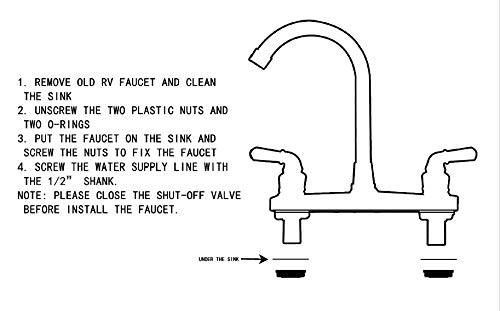 Rv Non-Metallic Kitchen Faucet Two Handle-8" Main Body-High Arch-360 Swivel Replace For Motorhomes, Travel Trailers,Campers (8"High Arch) #TOP3