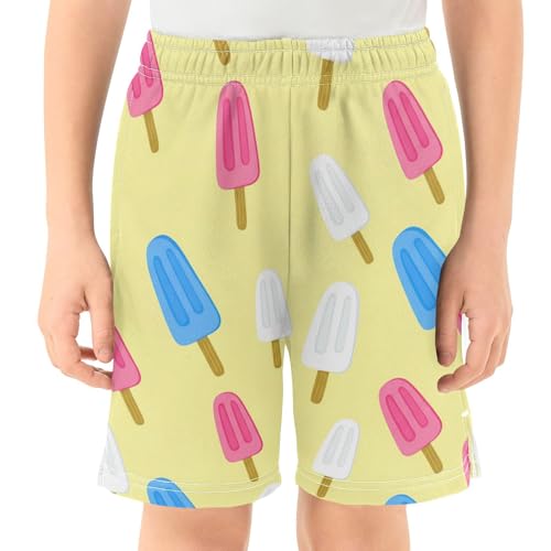 J JOYSAY Colorful Stick Yellow Boys Athletic Shorts Kids Youth Casual Shotrs with Pockets Elastic Waistband2