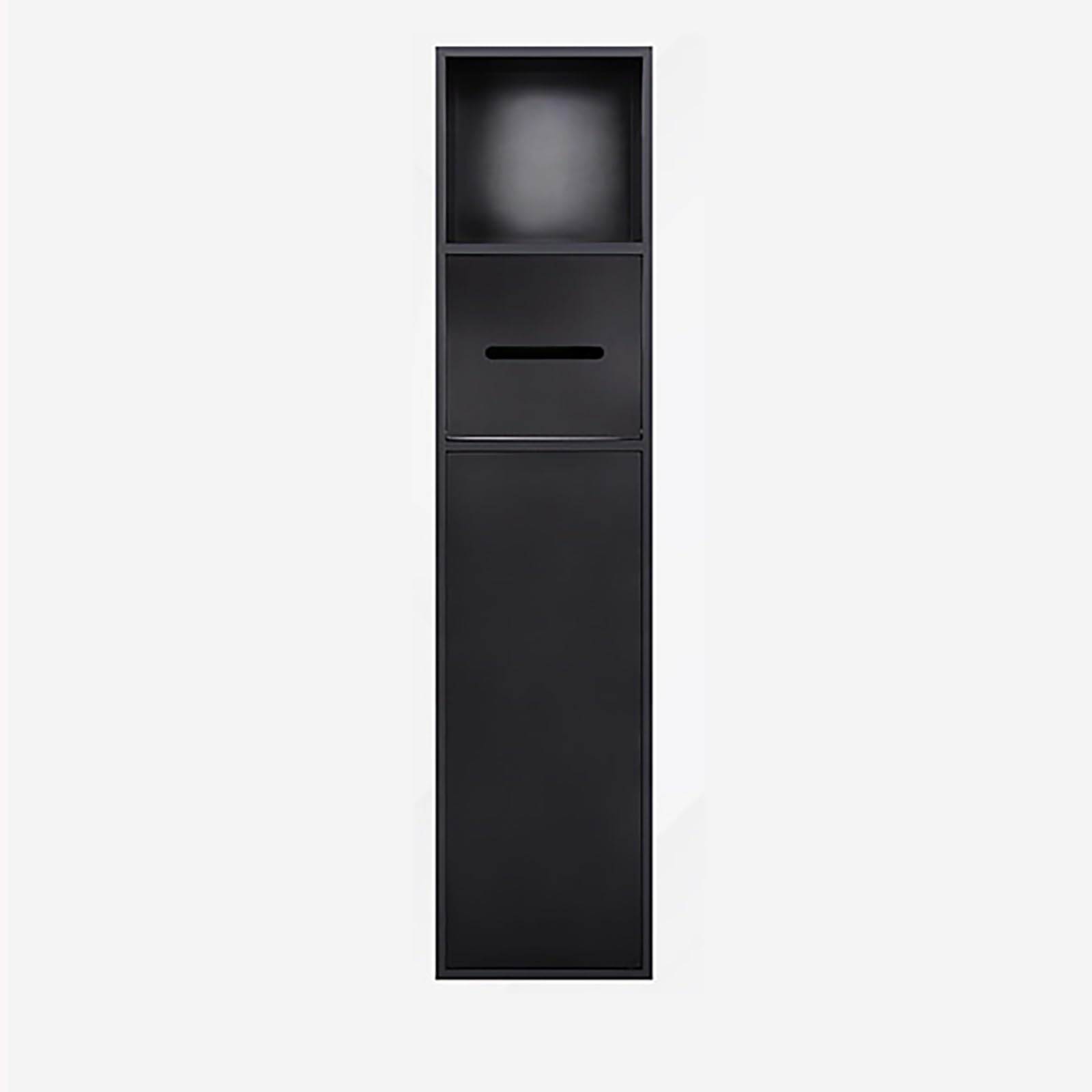 Portarrollos Papel Higiénico Empotrable con Papelera Integrada, Hornacina de Baño de Acero Inoxidable 304, Porta Rollos Pared, Ahorro de Espacio para Papel y Residuos(Nero,800x180mm)