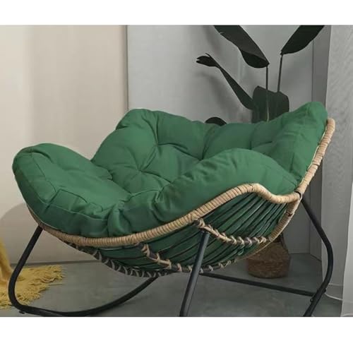 Mecedora de mimbre para patio con asiento acolchado, cómoda silla de relajación para interiores y exteriores para uso doméstico y jardín