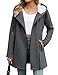 Vancavoo Fleecejacke Damen Sweatjacke mit Kapuze Übergangsjacke Hoodie Jacke Elegant Kapuzenpullover Frühling Herbst Lang Kapuzenjacke mit Taschen,Dunkelgrau,M
