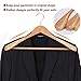 JS HANGER Wooden Suit Hangers, 6 Pack Extra-Wide Shoulder wood Coat Hangers with Non Slip Pant Bar, Extra Smooth and Splinter Free Natural Finish