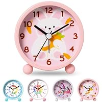 YeahBoom Réveil pour enfant pour la rentrée scolaire, réveil éducatif, sans tic-tac, réveil pour enfants avec veilleuse, réveil licorne, horloge à piles pour filles et garçons