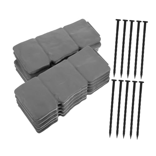 ANDRESLAD Bordatura Da Giardino in Plastica Effetto Pietra 10 Pezzi Facile Da Installare Resistente Per Prati Esterni